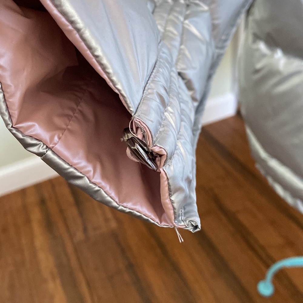 Reversible Down Jacket With Detachable Two Colore… - image 3